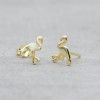 Gold earrings flamingo