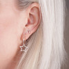 Silver earrings creole with big  star