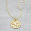 Gold necklace lucky coin swallow