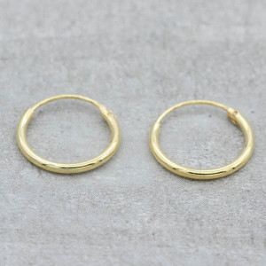 Gold earrings creole 10-12 mm