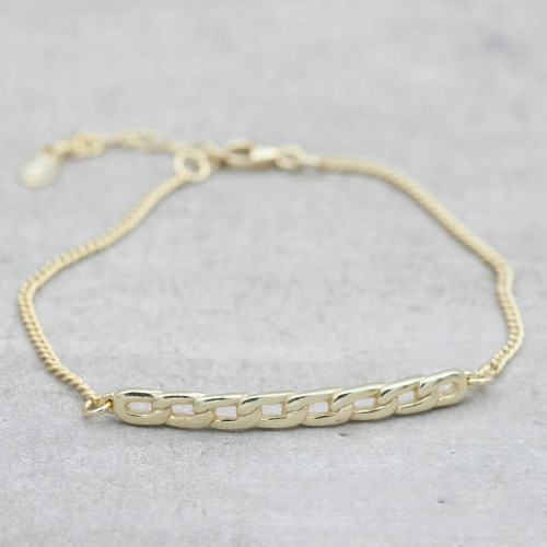 Gold plated bracelet chain bar