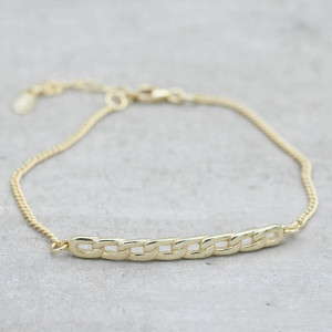 Gold plated bracelet chain bar