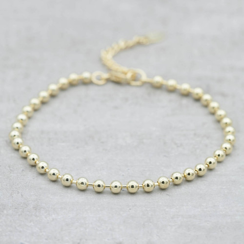 Gold bracelet ball chain