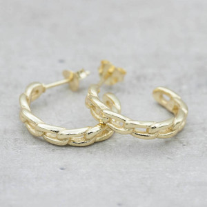 Gold earrings creole chain
