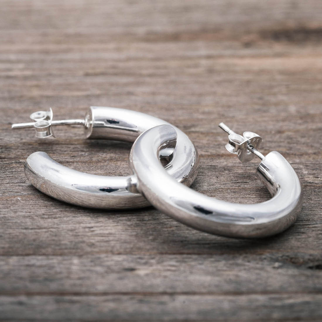 Chunky on sale silver earrings