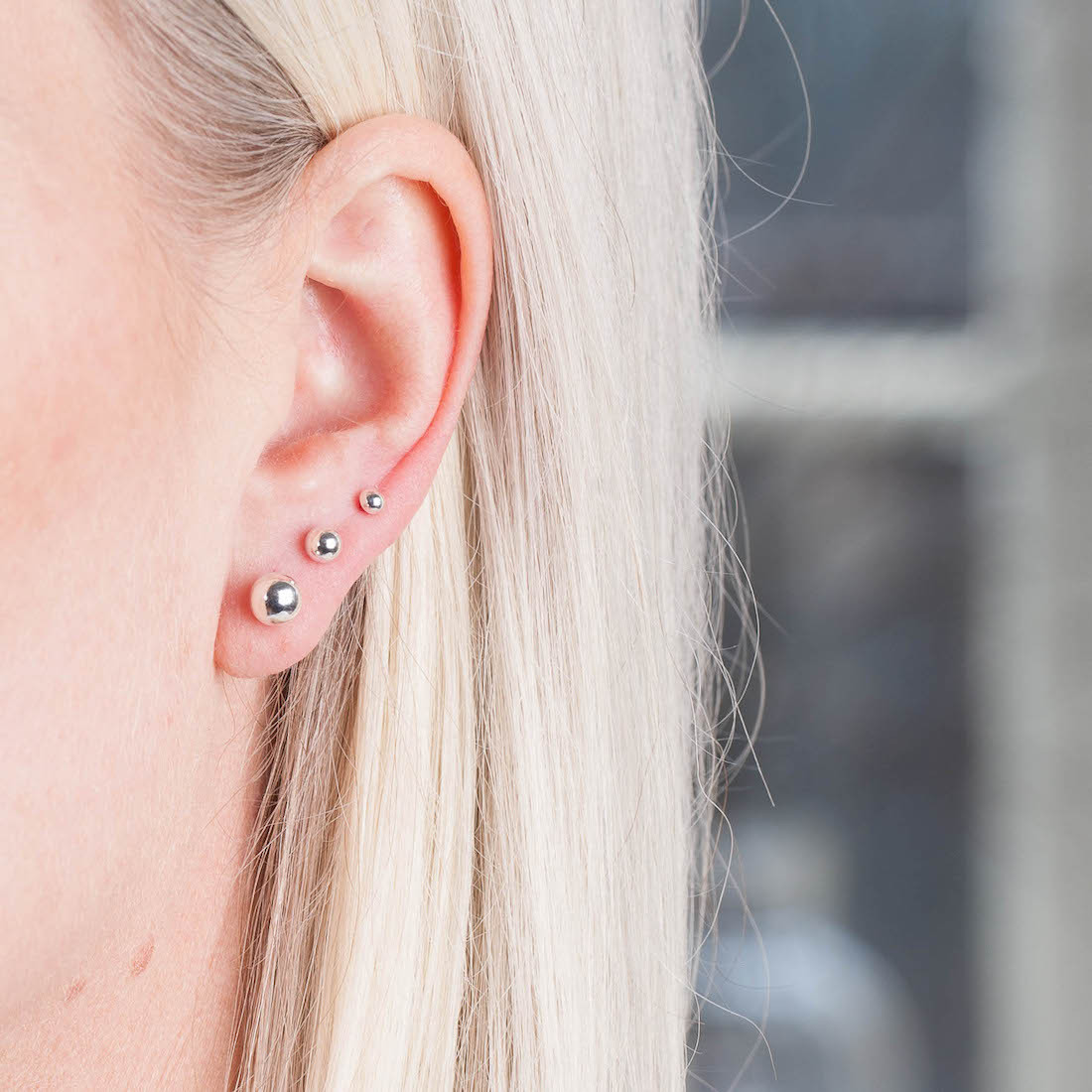 Silver earrings 6mm