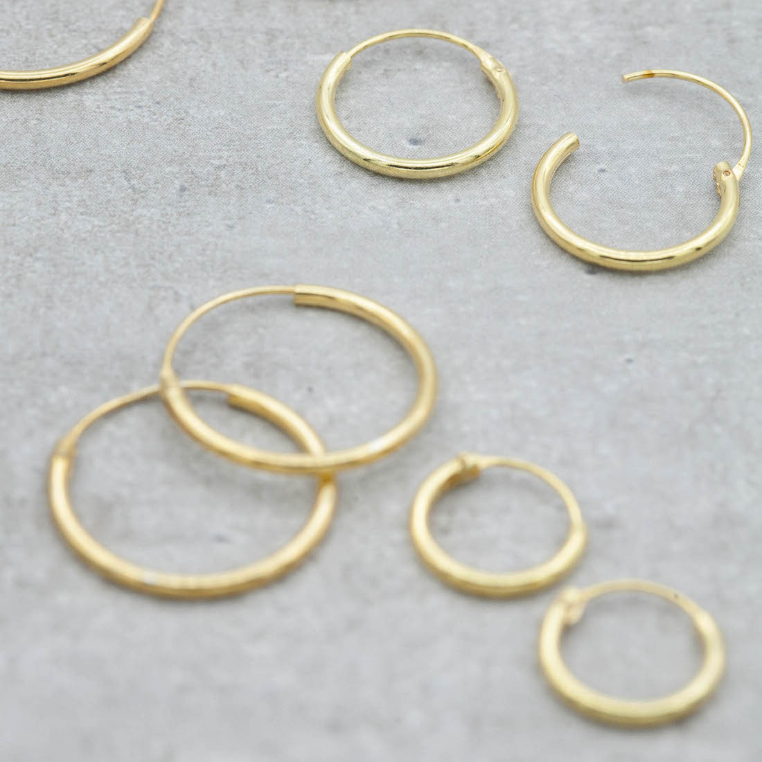 Gold earrings creole 16-18 mm