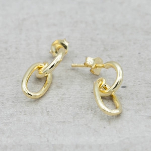 Goldplated earrings chain