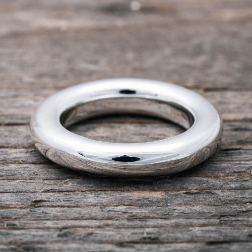 Silverring grov rund
