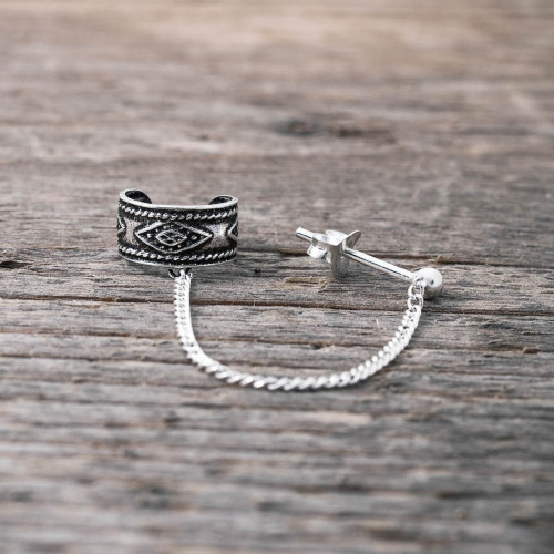 Silverörhänge ear cuff eye