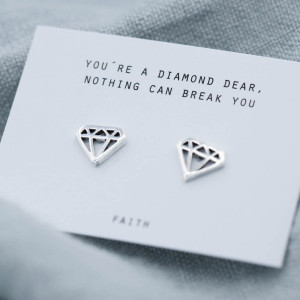 Silver earrings diamond
