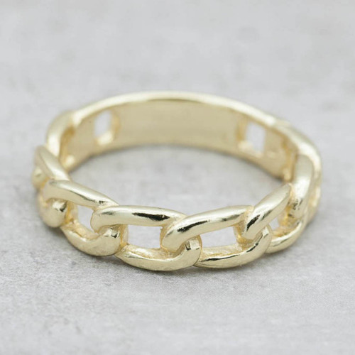 Guldring kedjelänk bred