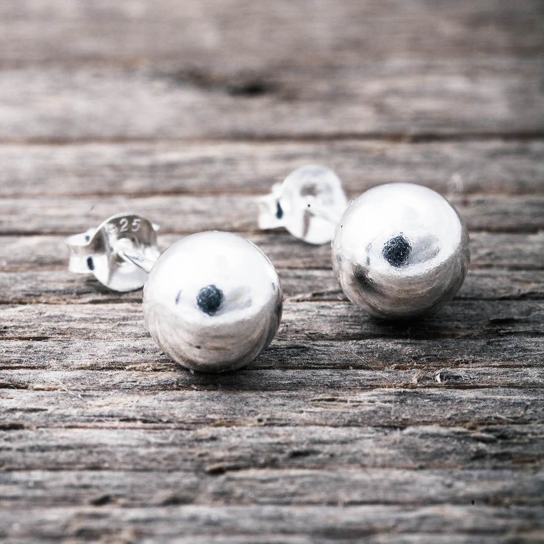 Silverörhängen kulor  10mm