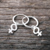 Silver hoop small female sign