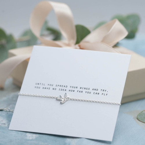 Silver bracelet swallow