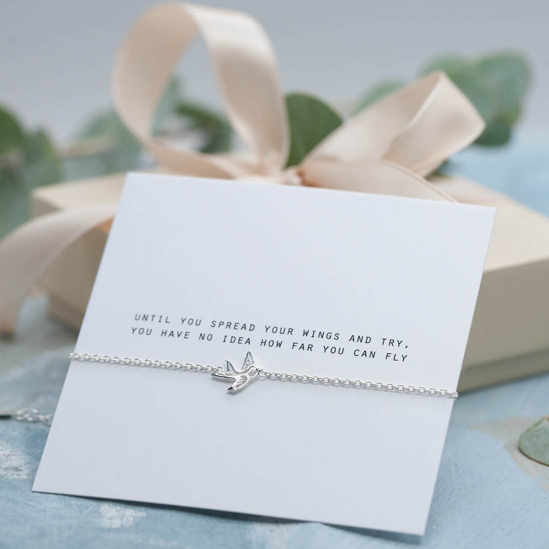Silver bracelet swallow