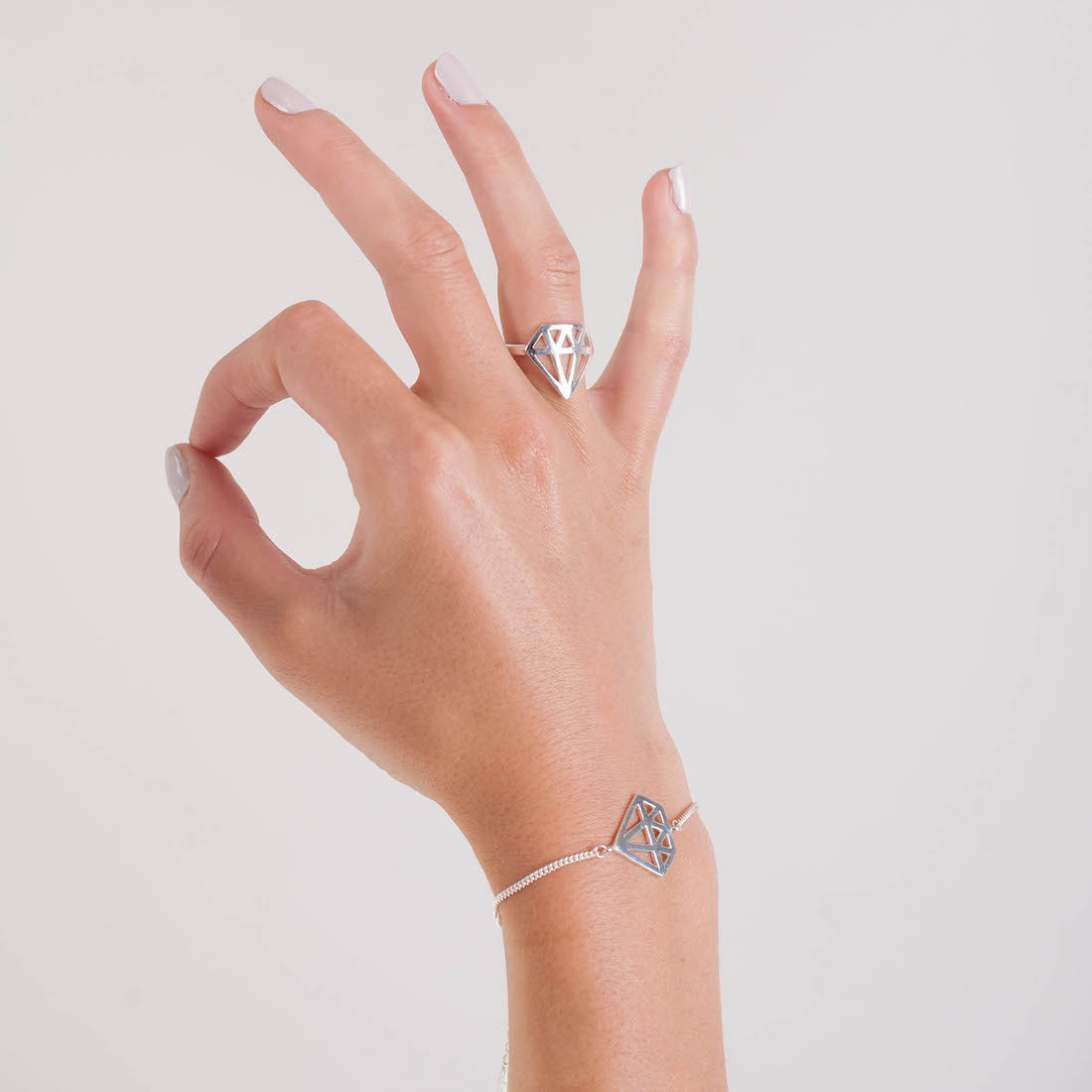 Silver bracelet big peace