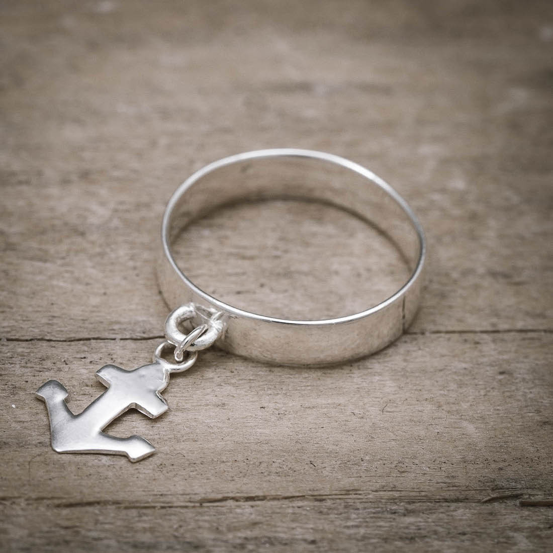 Silverring berlock ankare 