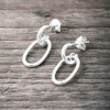 Silver earrings chain