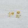 Gold earrings cross
