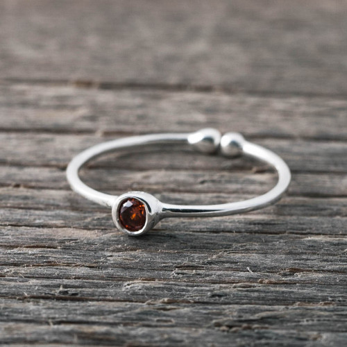 Silverring Swarowski kristall - orange