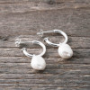 Silver hoops white freshwater pearl
