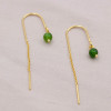 Silver earrings green agate