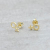 Gold earrings small female sign