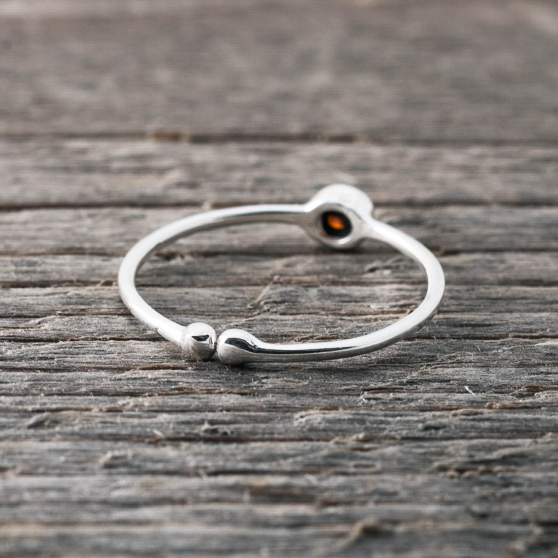 Silverring Swarowski kristall - Burgundy
