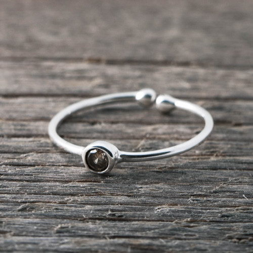 Silverring Swarowski kristall - Light peach