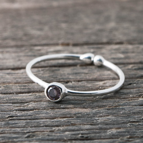 Silverring Swarowski kristall - Light rose