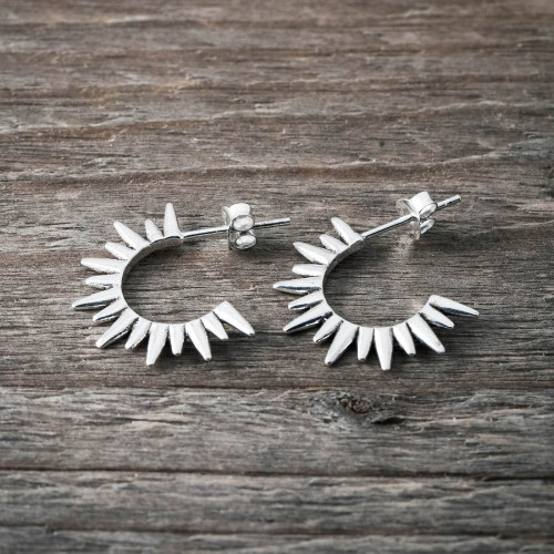 Silverörhängen creol m spikes