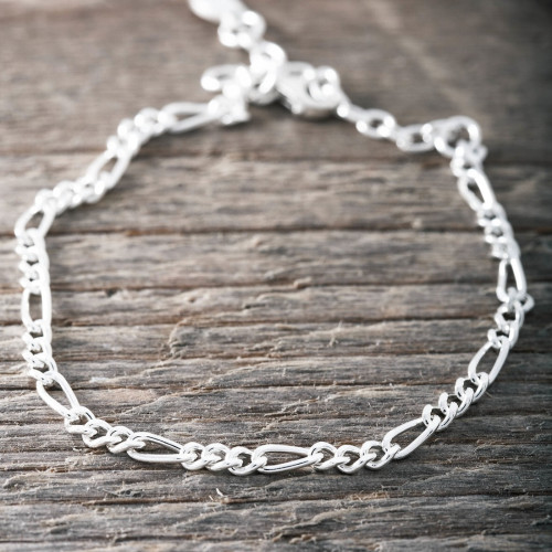 Silverarmband Figaro länk