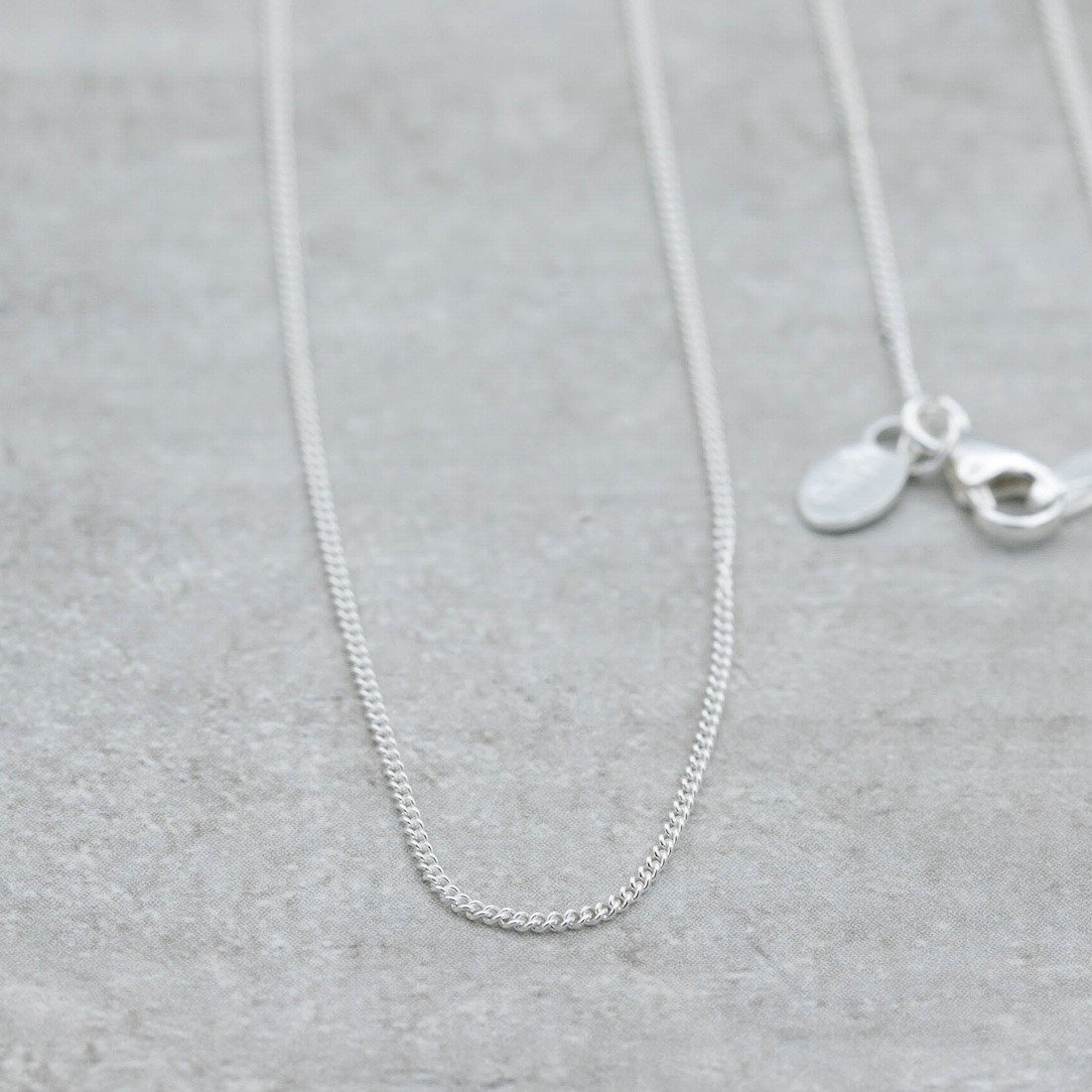 Silver necklace thin