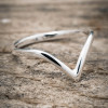 Silver ring V shaped thin