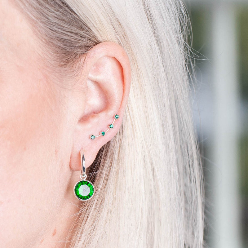 Silverörhänge ear climber stenar
