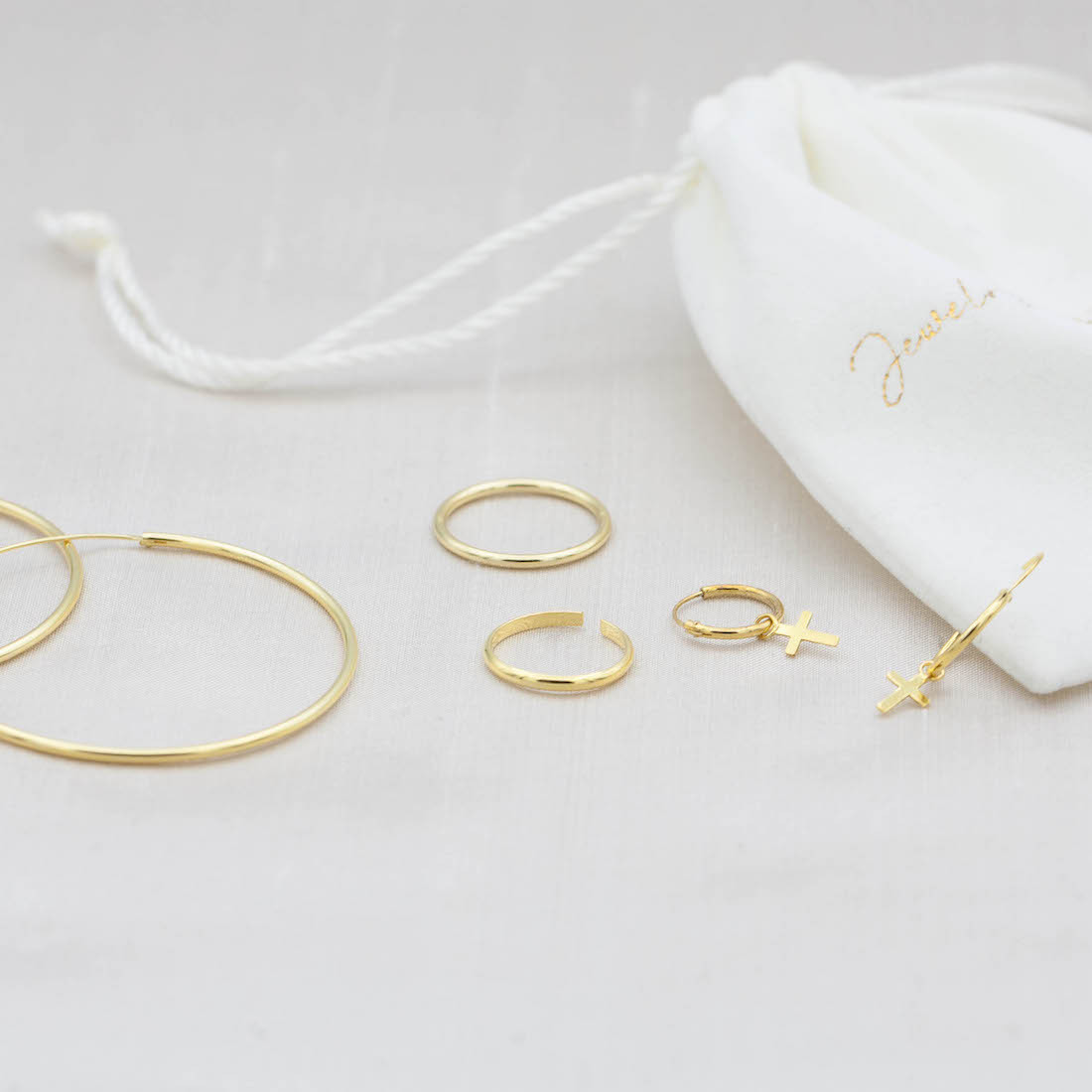 Gold earrings creole 45mm