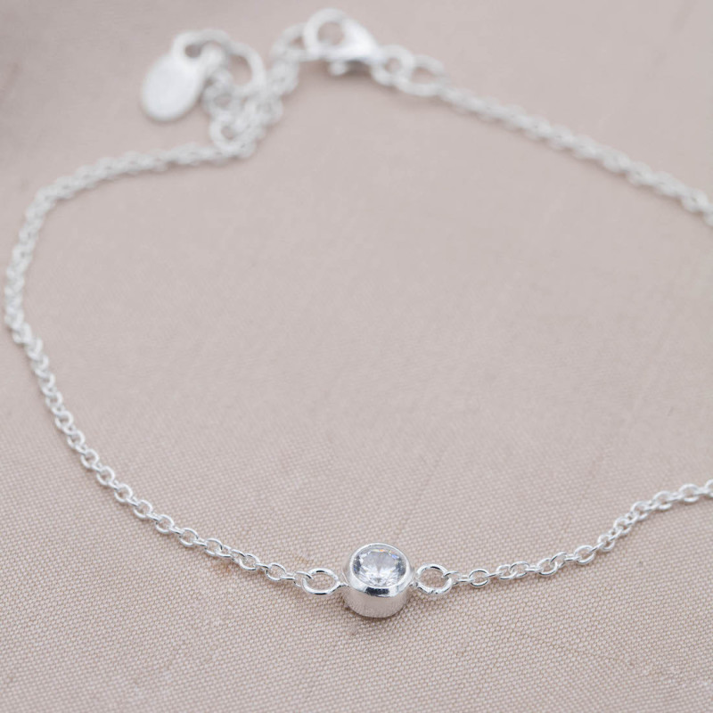 Silver bracelet c/z stone