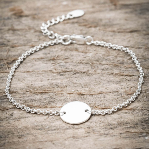 Silverarmband med 1 stor bricka