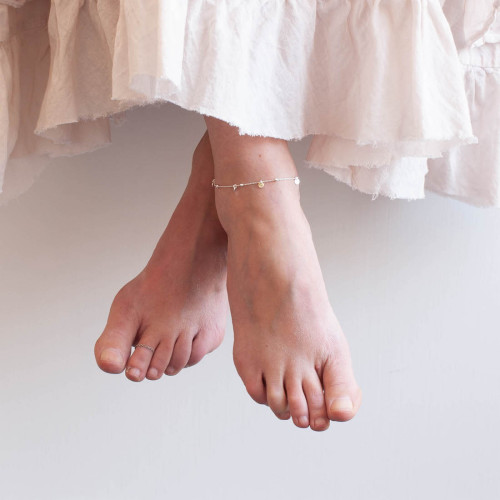 Silverfotlänk Boho coins