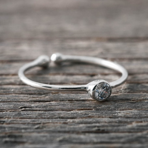 Silverring Swarovski kristall - Crystal