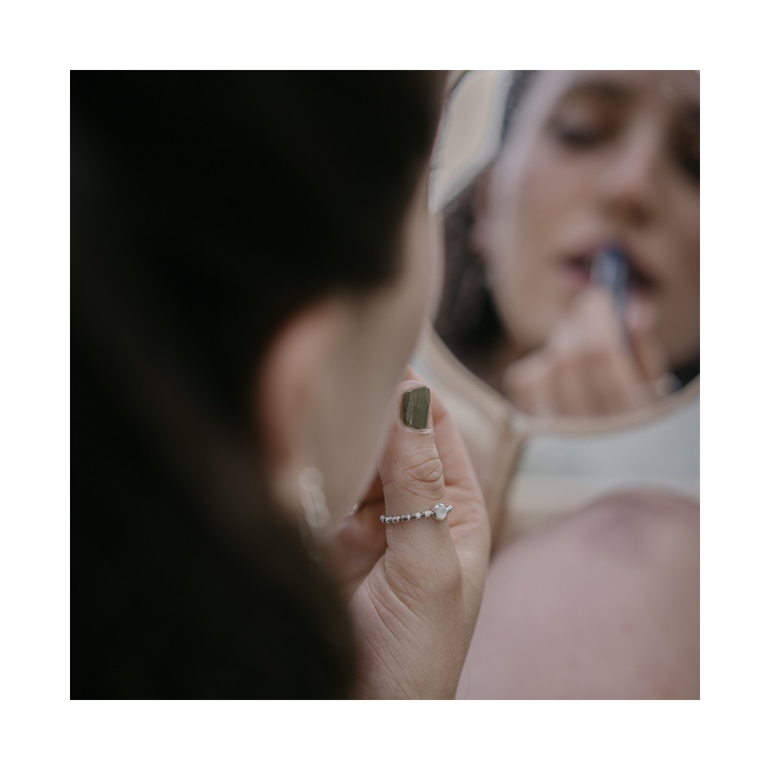 Silver ring with moonstone