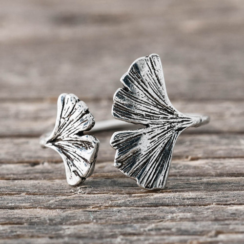 Silverring Ginkgoblad