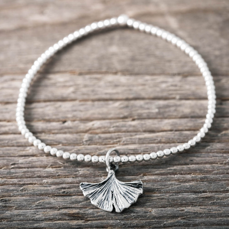 Silverarmband Ginkgoblad