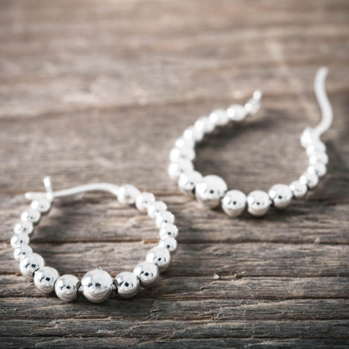 Silverhoops med kulor 25mm