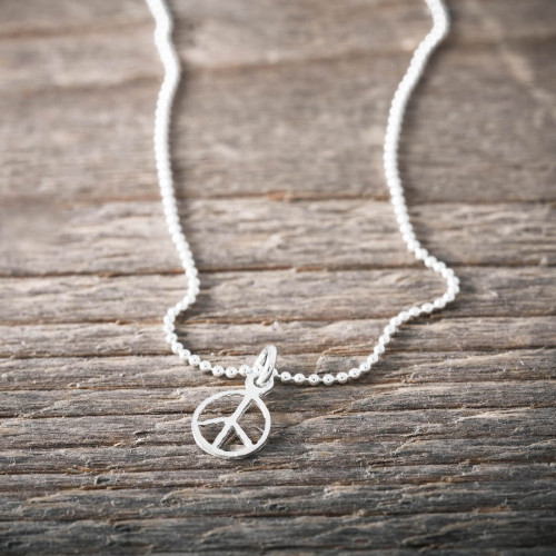 Silverhalsband litet peace