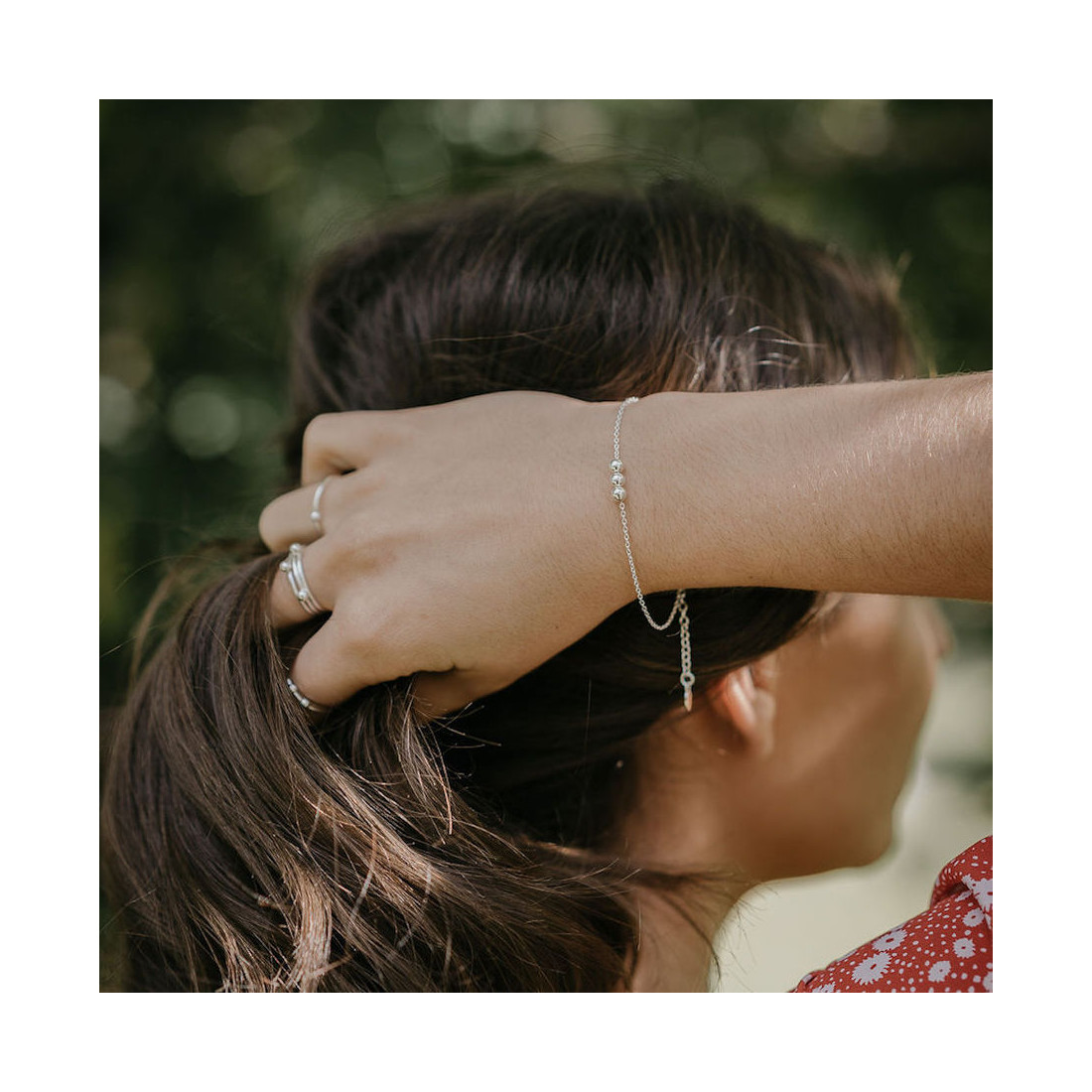 Silverarmband tre kulor