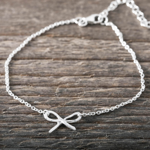 Silverarmband liten rosett