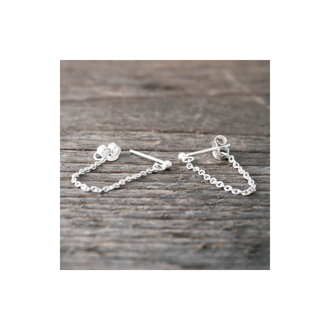 Silver earrings chain