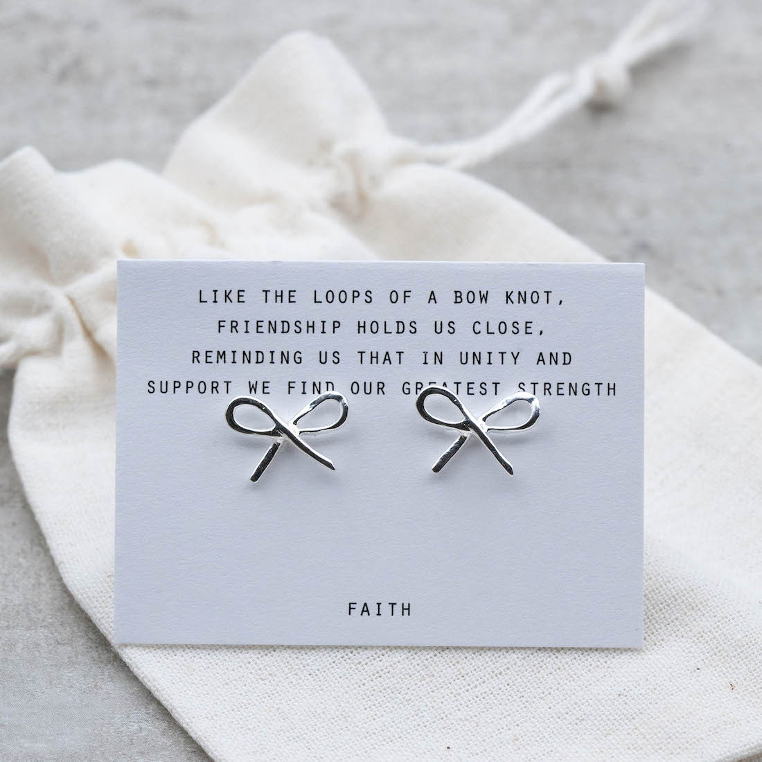 Silver earrings small bow